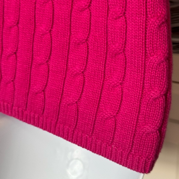 TALBOTS SWEATER. PETITE SMALL HOT PINK CABLE KNIT SWEATER. GREAT CONDITION - Picture 9 of 16